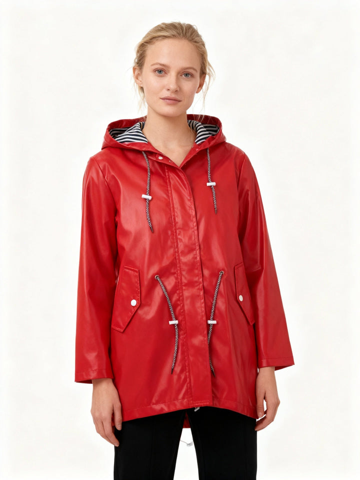 Wetterfester Trenchcoat mit Kapuze I Übergangsjacke