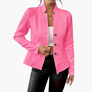 Damen Blazer Regular Fit Business mit Reverskragen und Knopfverschluss