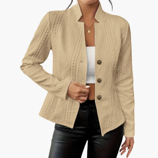 Damen Blazer Regular Fit Business mit Reverskragen und Knopfverschluss