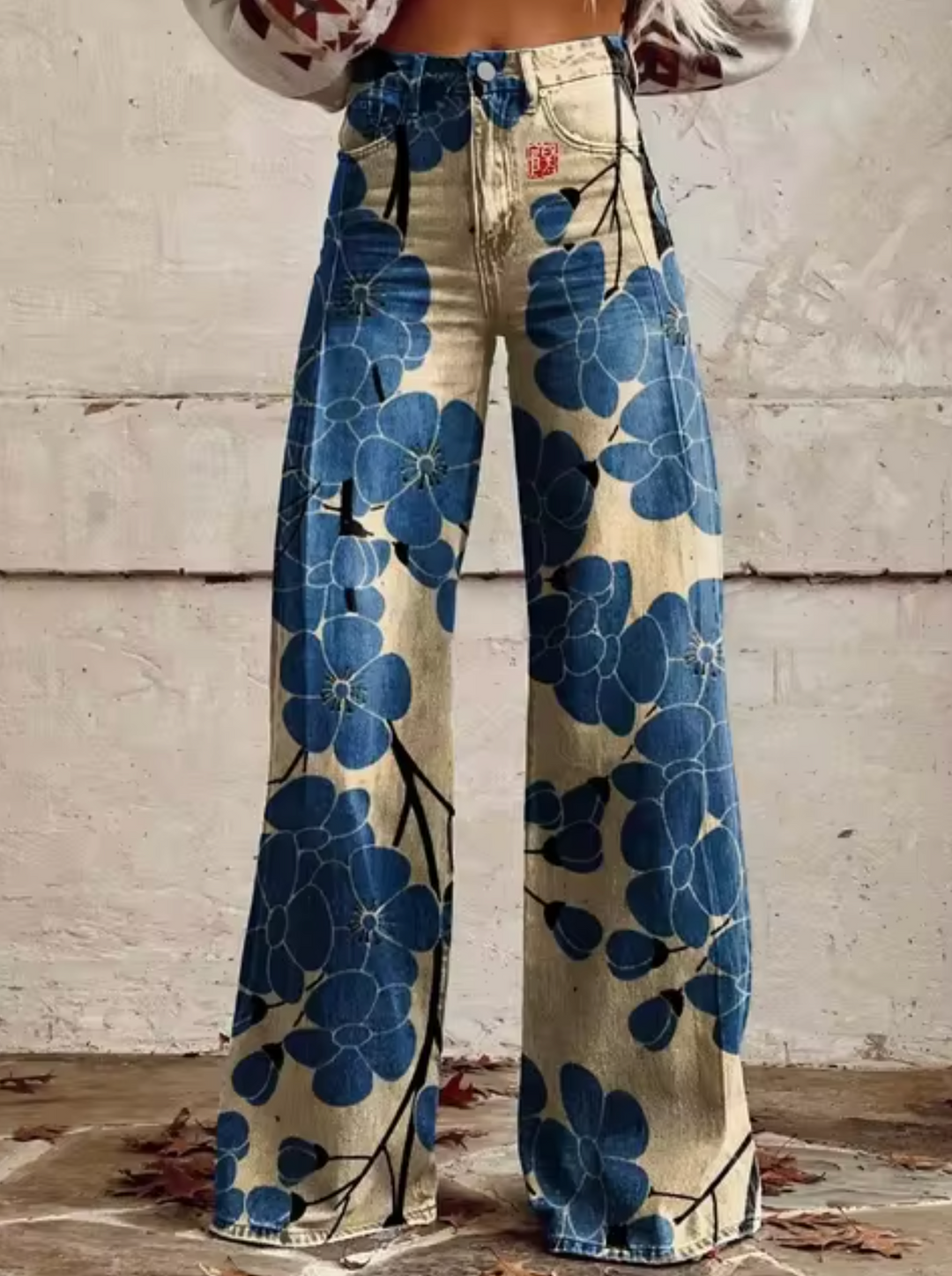 Elora | Trendige Hose mit Buntem Vogeldruck