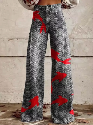 Elora | Trendige Hose mit Buntem Vogeldruck