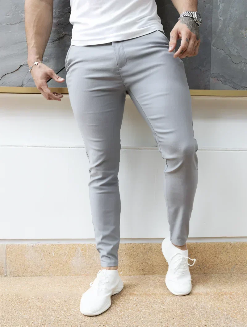 Felix Slim-Fit-Stretchhose für Herren – Hellgrau