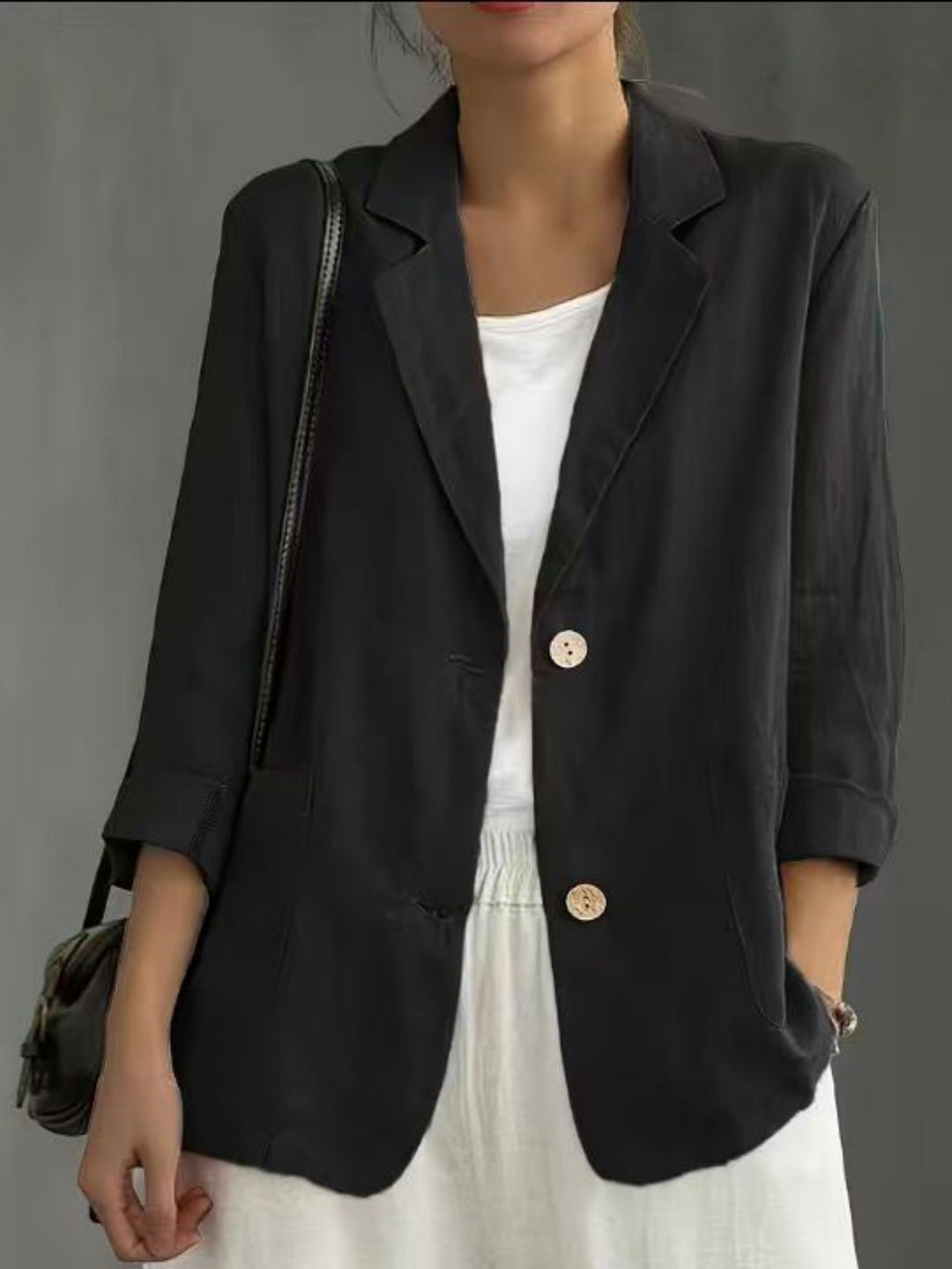 Blazer Damen Elegant &amp; Leicht Kurzarm Jacke