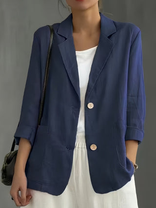 Blazer Damen Elegant &amp; Leicht Kurzarm Jacke