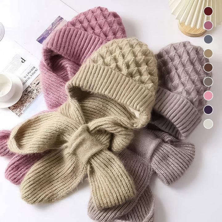 Amarielle | Warmes Winter-Set mit Mütze, Schal und Ohrenschutz