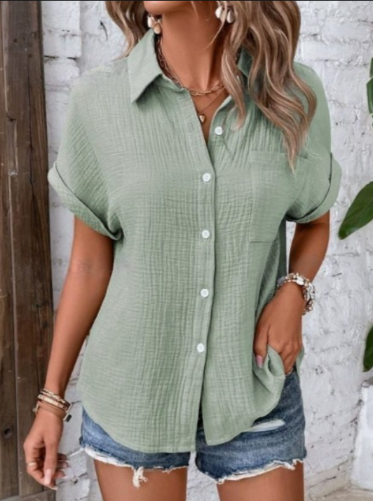 Damen Pastell Hemd Regular Fit Freizeit leicht und luftig