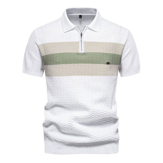 Herren Poloshirt mit Streifen und Reißverschluss | Sommer