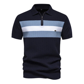 Herren Poloshirt mit Streifen und Reißverschluss | Sommer