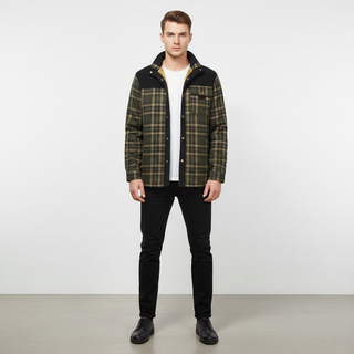 Herren Karo Hemdjacke | Langarm