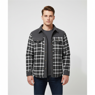 Herren Karo Hemdjacke | Langarm