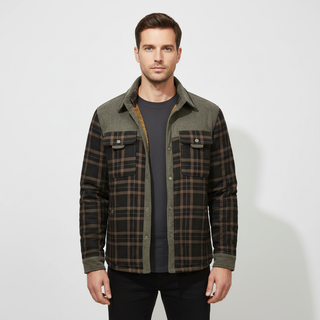 Herren Karo Hemdjacke | Langarm