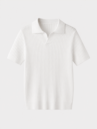 Herren Geripptes Polo-Shirt | Kurzarm
