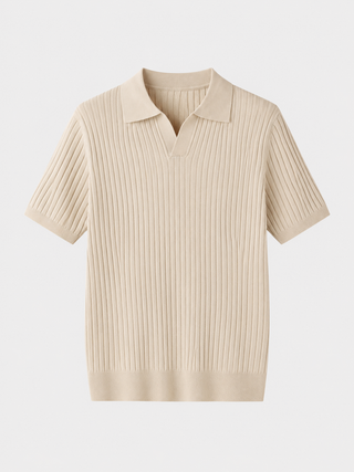 Herren Geripptes Polo-Shirt | Kurzarm
