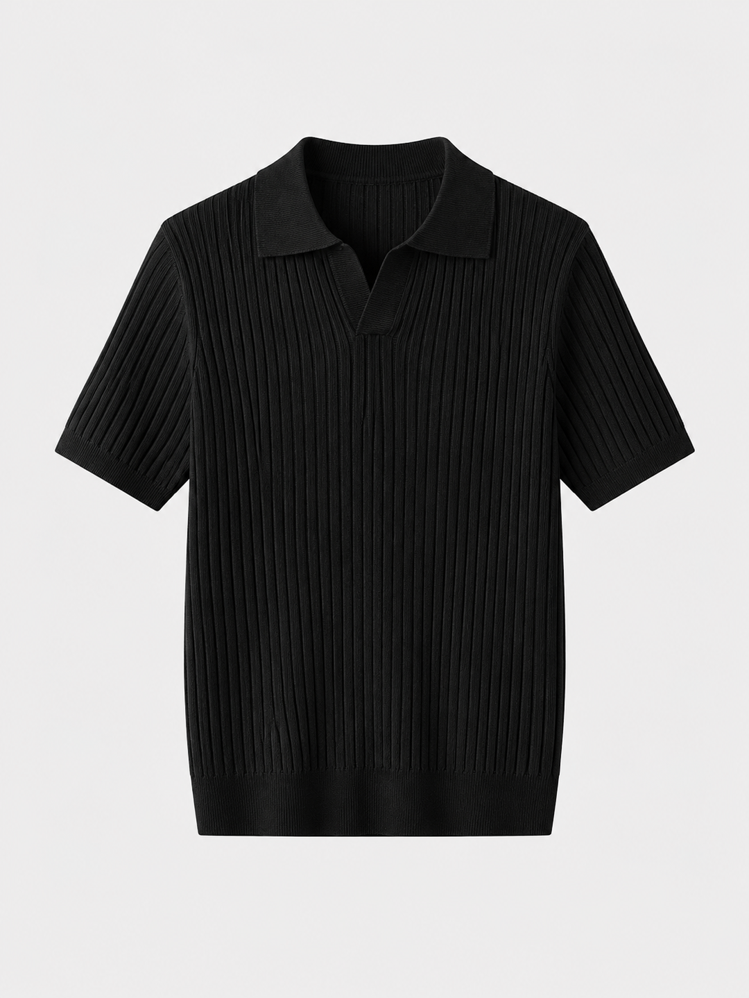 Herren Geripptes Polo-Shirt | Kurzarm