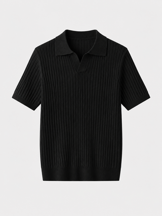Herren Geripptes Polo-Shirt | Kurzarm