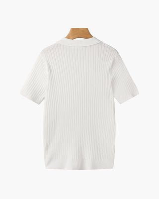 Herren Geripptes Polo-Shirt | Kurzarm