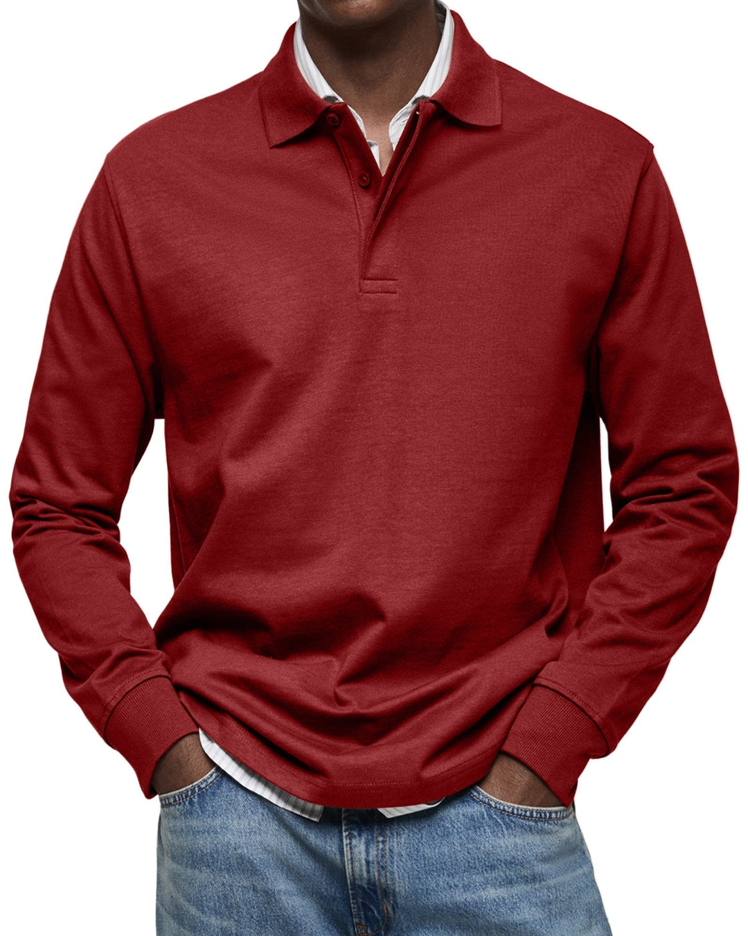 Herren Polo-Shirt mit Knopfleiste | Lange Ärmel