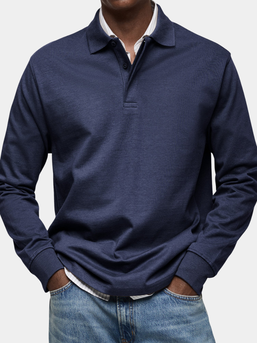 Herren Polo-Shirt mit Knopfleiste | Lange Ärmel