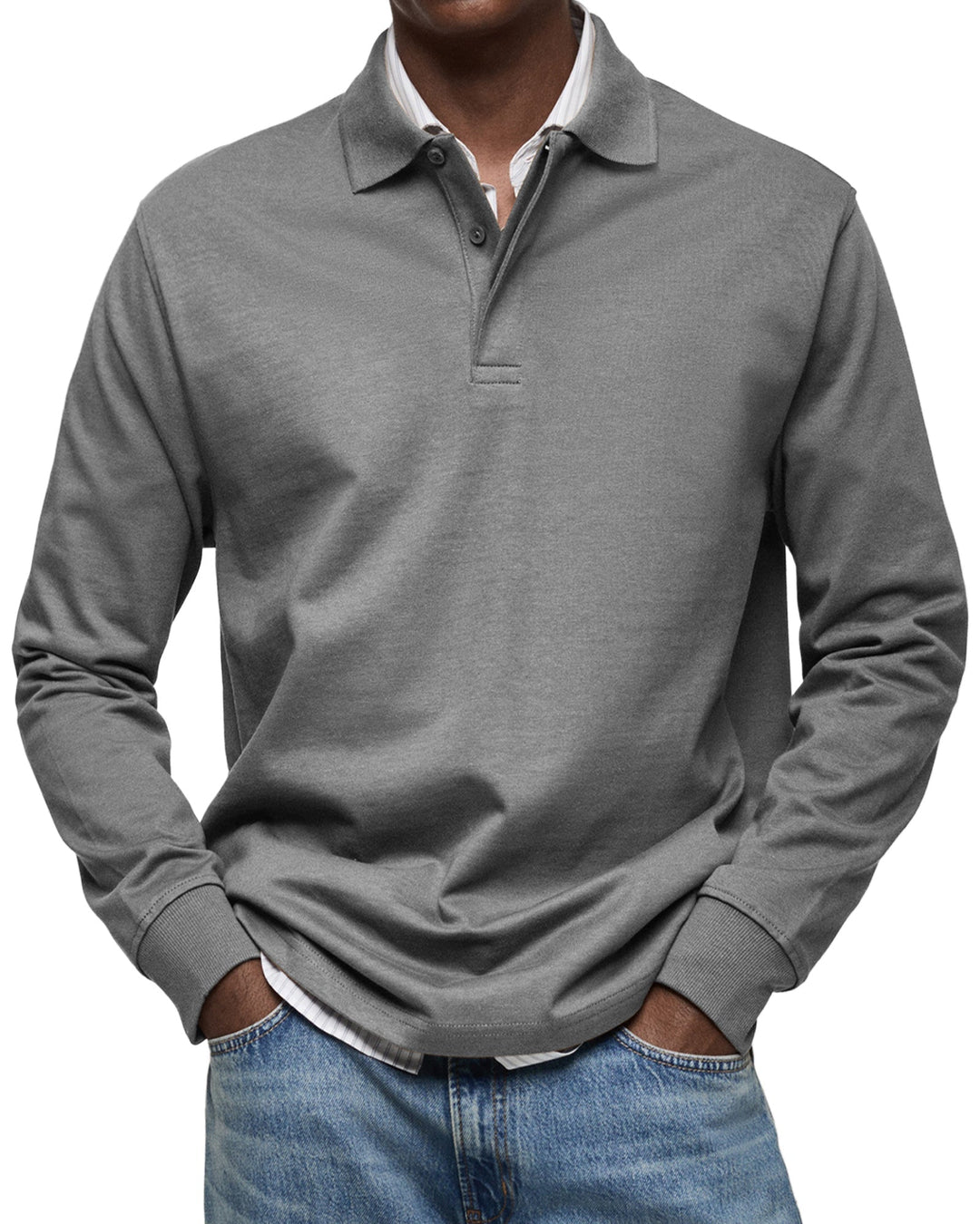 Herren Polo-Shirt mit Knopfleiste | Lange Ärmel