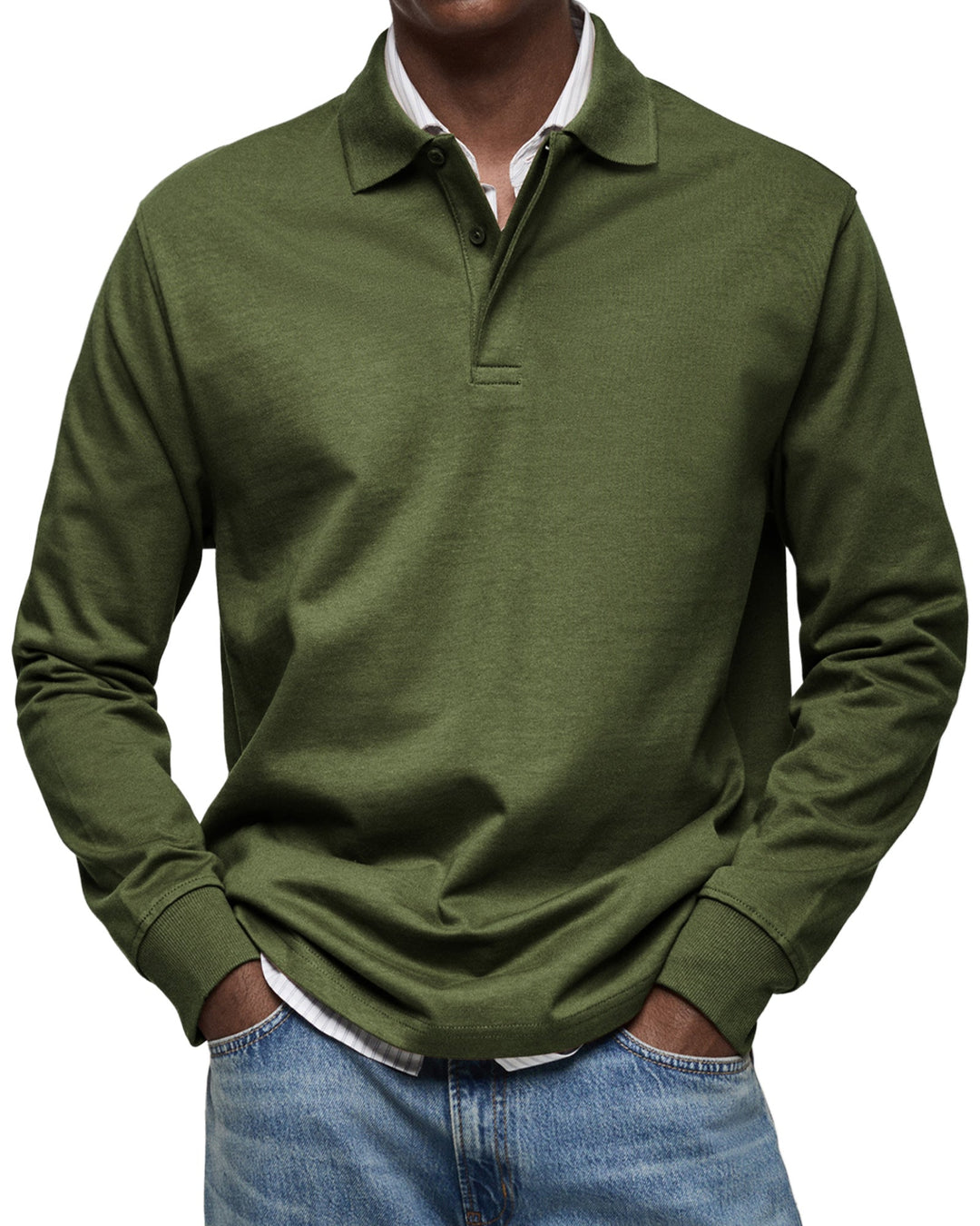 Herren Polo-Shirt mit Knopfleiste | Lange Ärmel