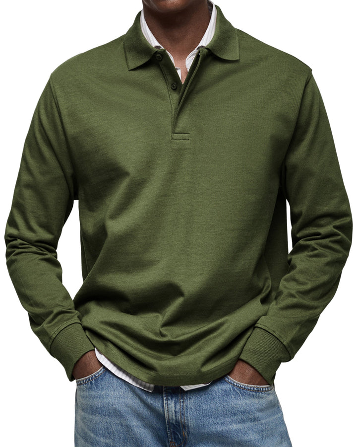 Herren Polo-Shirt mit Knopfleiste | Lange Ärmel