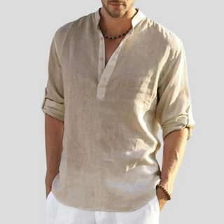 Herren Sommer Henley Shirt | Langarm
