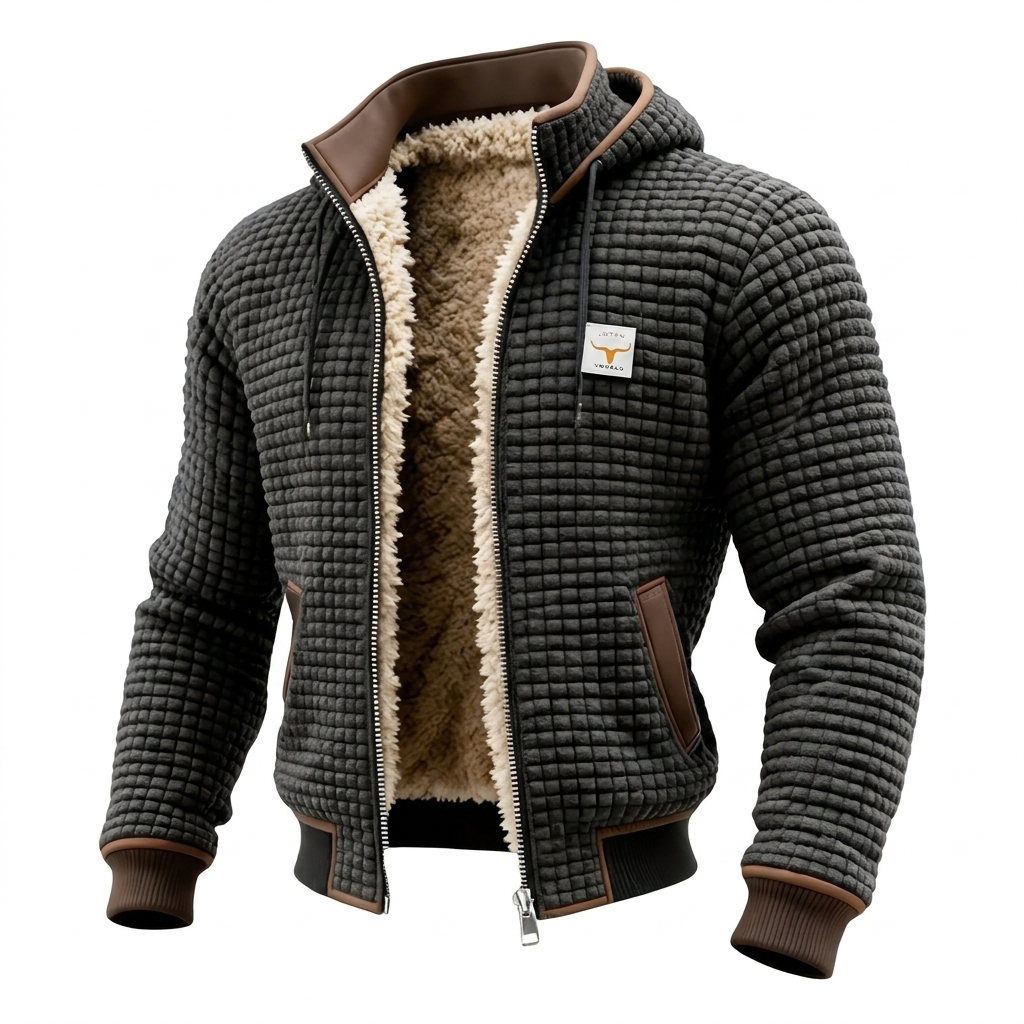 Klaus | Retro-Jacke mit Kapuze und Reißverschluss