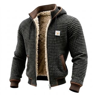 Klaus | Retro-Jacke mit Kapuze und Reißverschluss