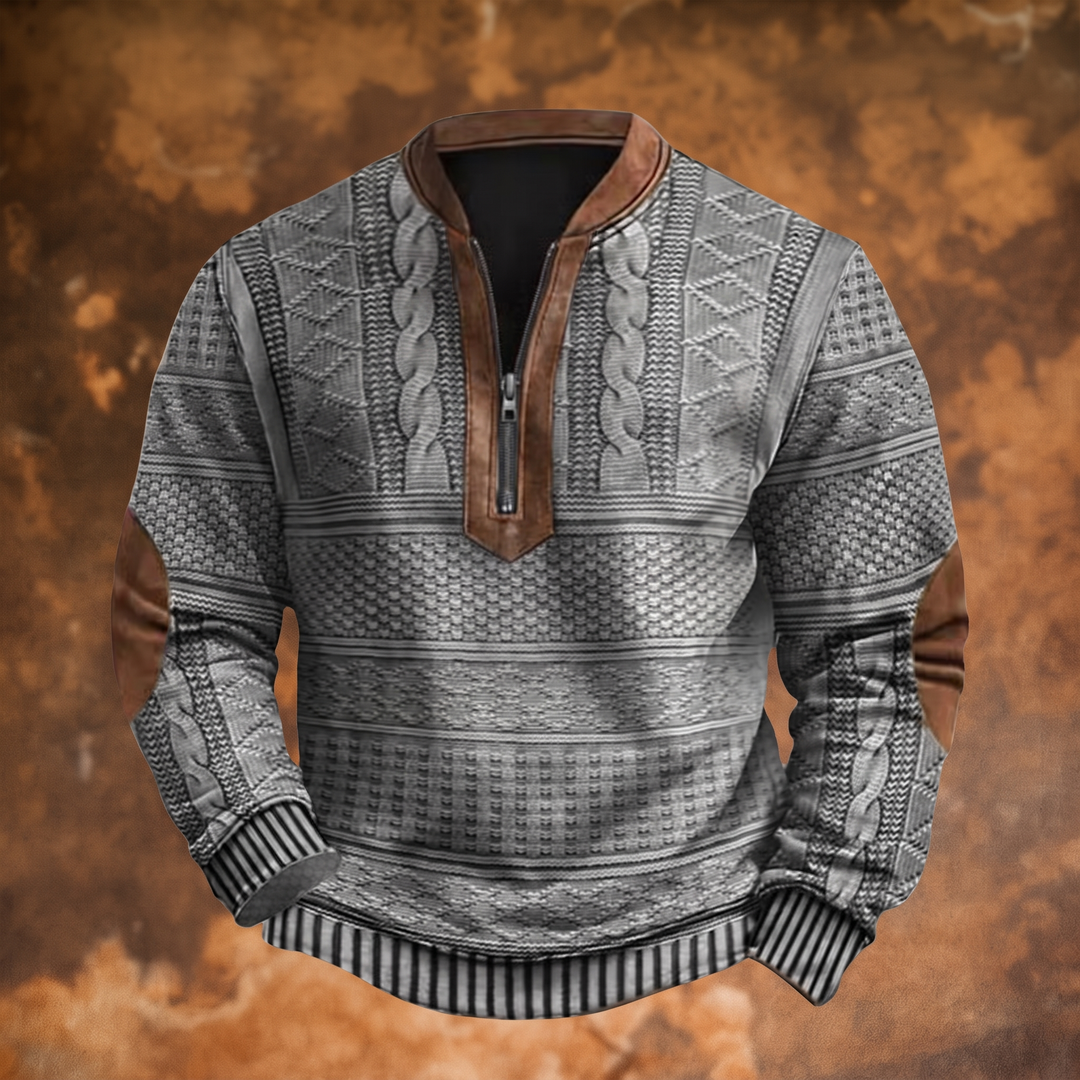 Dimitri™ | Retro-Pullover mit halbem Reißverschluss