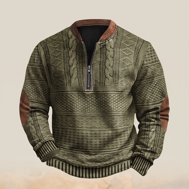 Dimitri™ | Retro-Pullover mit halbem Reißverschluss