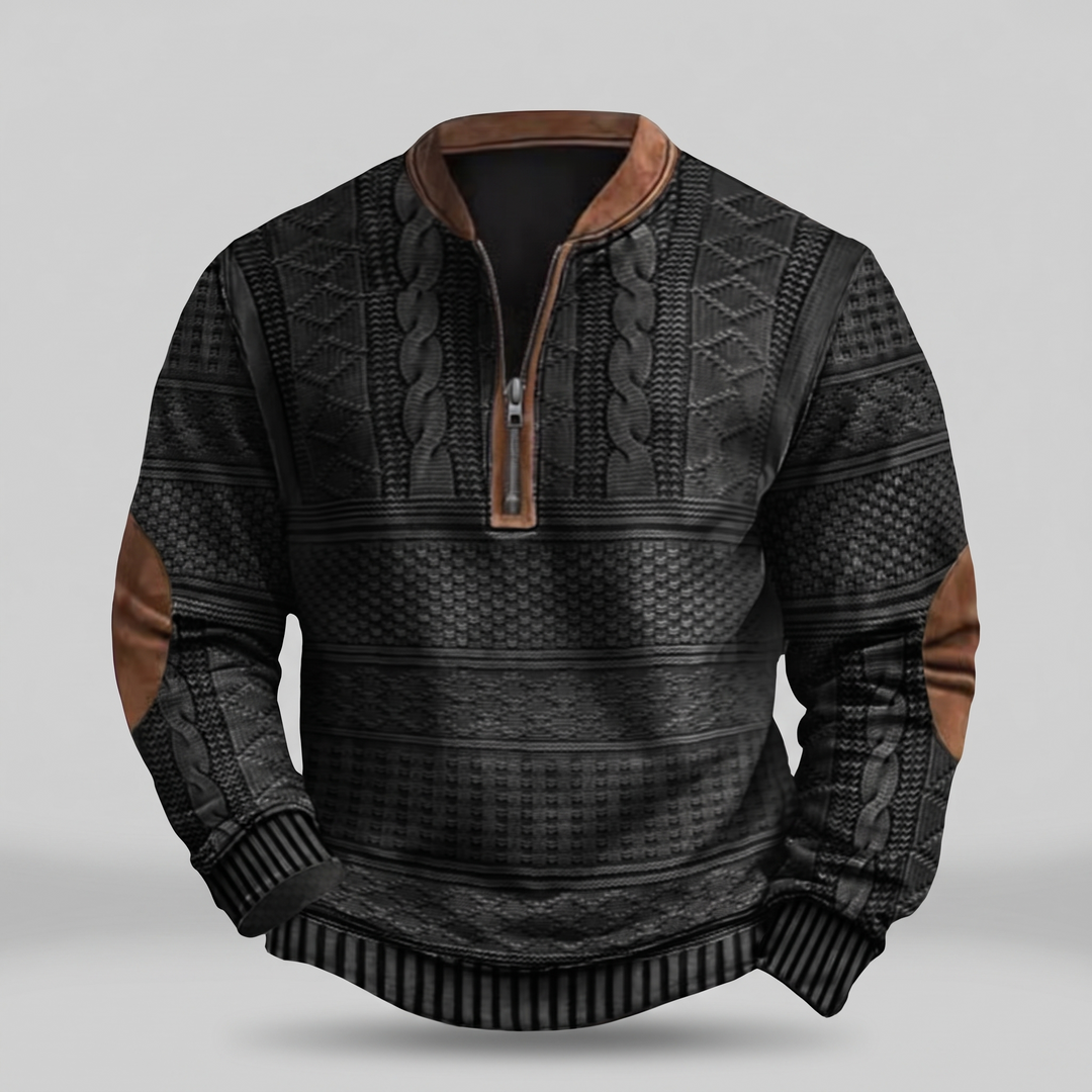 Dimitri™ | Retro-Pullover mit halbem Reißverschluss