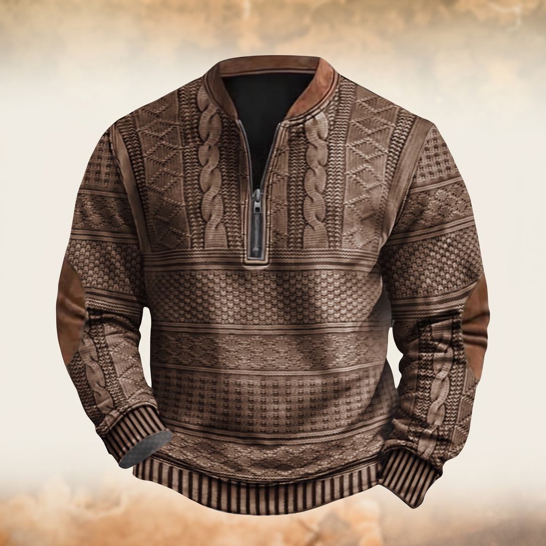 Dimitri™ | Retro-Pullover mit halbem Reißverschluss