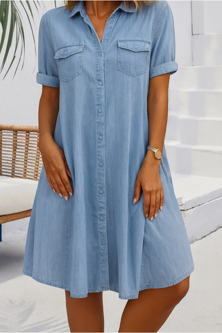 Leichtes Denim-Kleid für Damen im lässigen, eleganten Stil