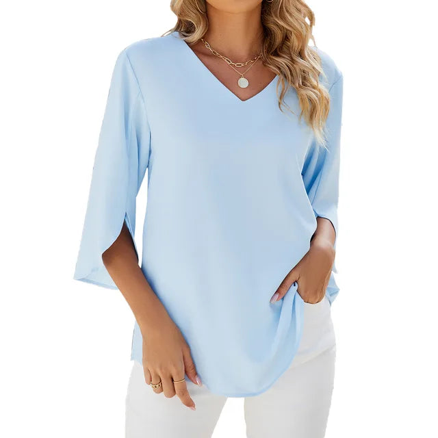 TULUM | Elegante V-Ausschnitt-Bluse