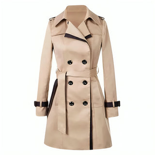 Isabel | Langer leichter Trenchcoat Damen mit Wickel und Knöpfen