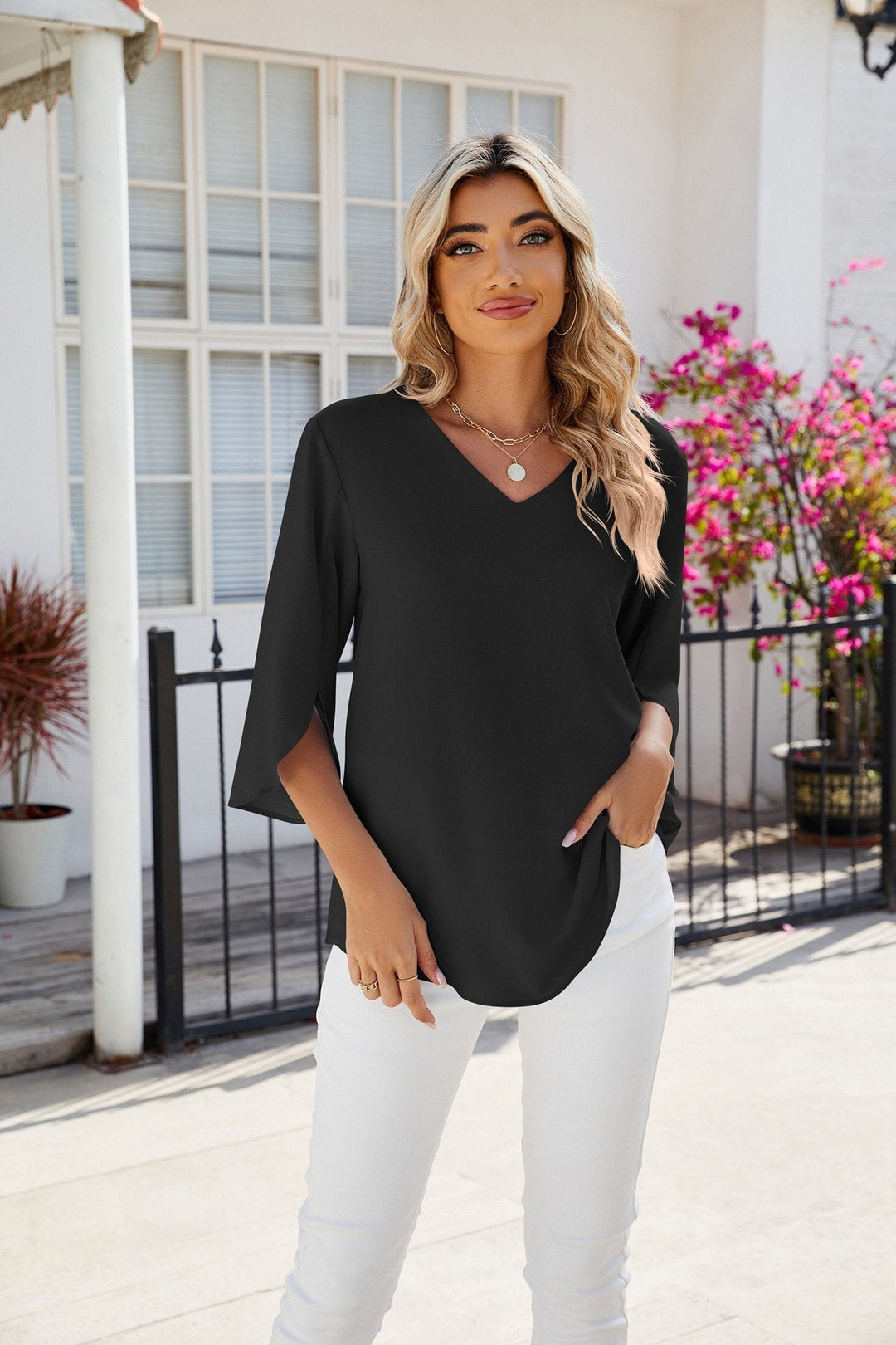 TULUM | Elegante V-Ausschnitt-Bluse