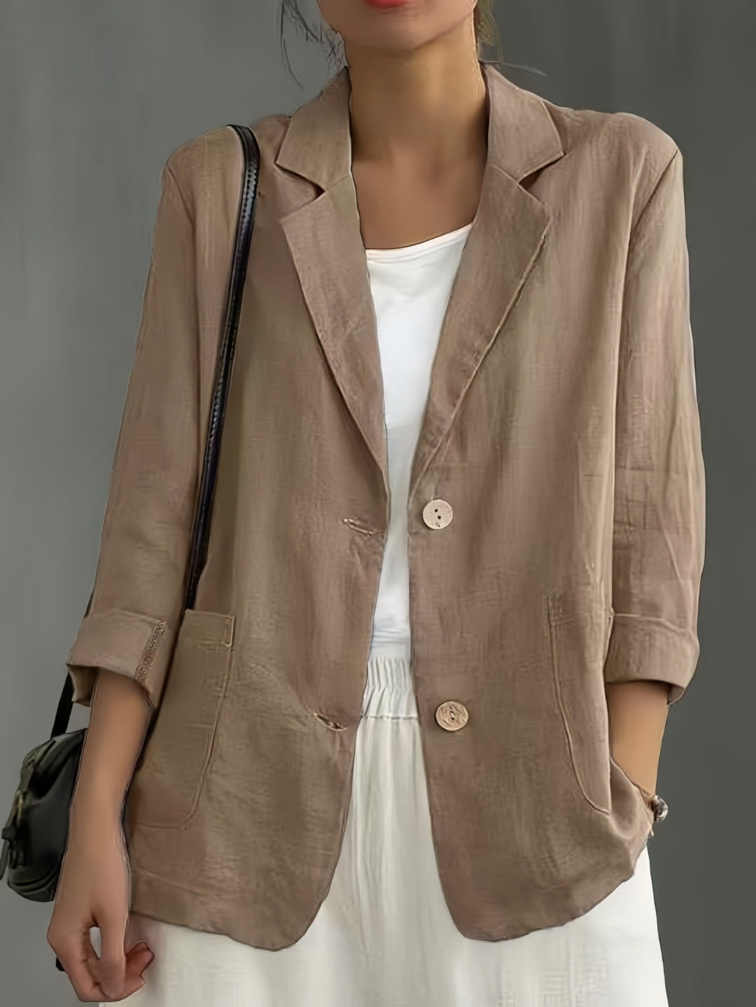 Blazer Damen Elegant &amp; Leicht Kurzarm Jacke
