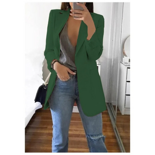 Damen Blazer Lang Regular Fit Business Elegant