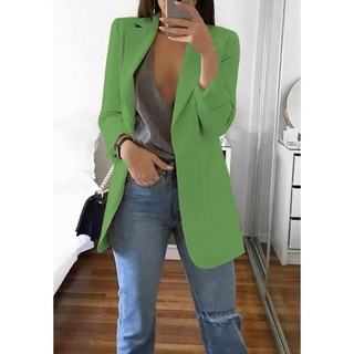 Damen Blazer Lang Regular Fit Business Elegant