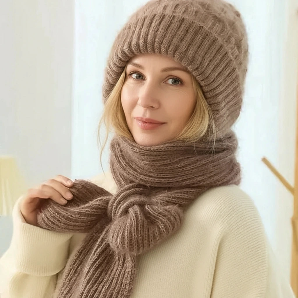 Amarielle | Warmes Winter-Set mit Mütze, Schal und Ohrenschutz