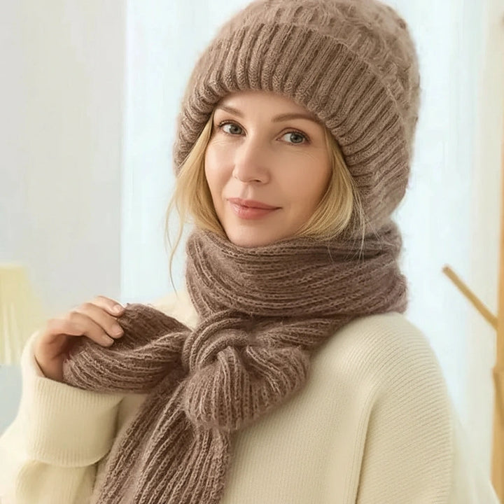 Amarielle | Warmes Winter-Set mit Mütze, Schal und Ohrenschutz