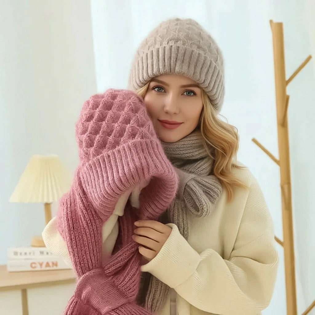 Amarielle | Warmes Winter-Set mit Mütze, Schal und Ohrenschutz
