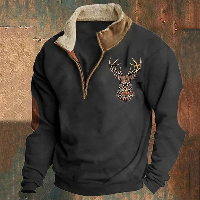 Silvio Vintage Pullover mit Reißverschluss