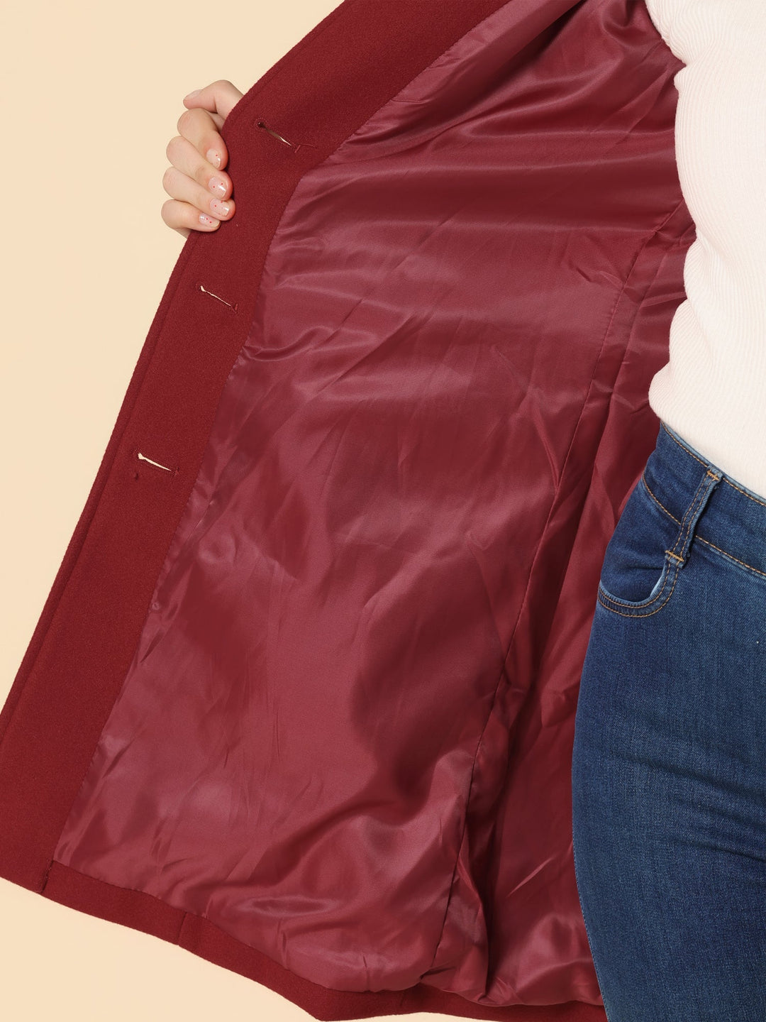 Winter-Trenchcoats für Frauen mit Einfachknopf