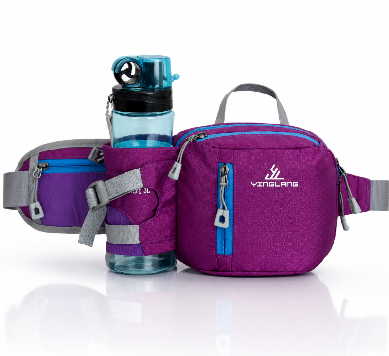 Laufgürteltasche für Outdoor-Sportler mit Flaschenhalter und Reißverschlusstaschen