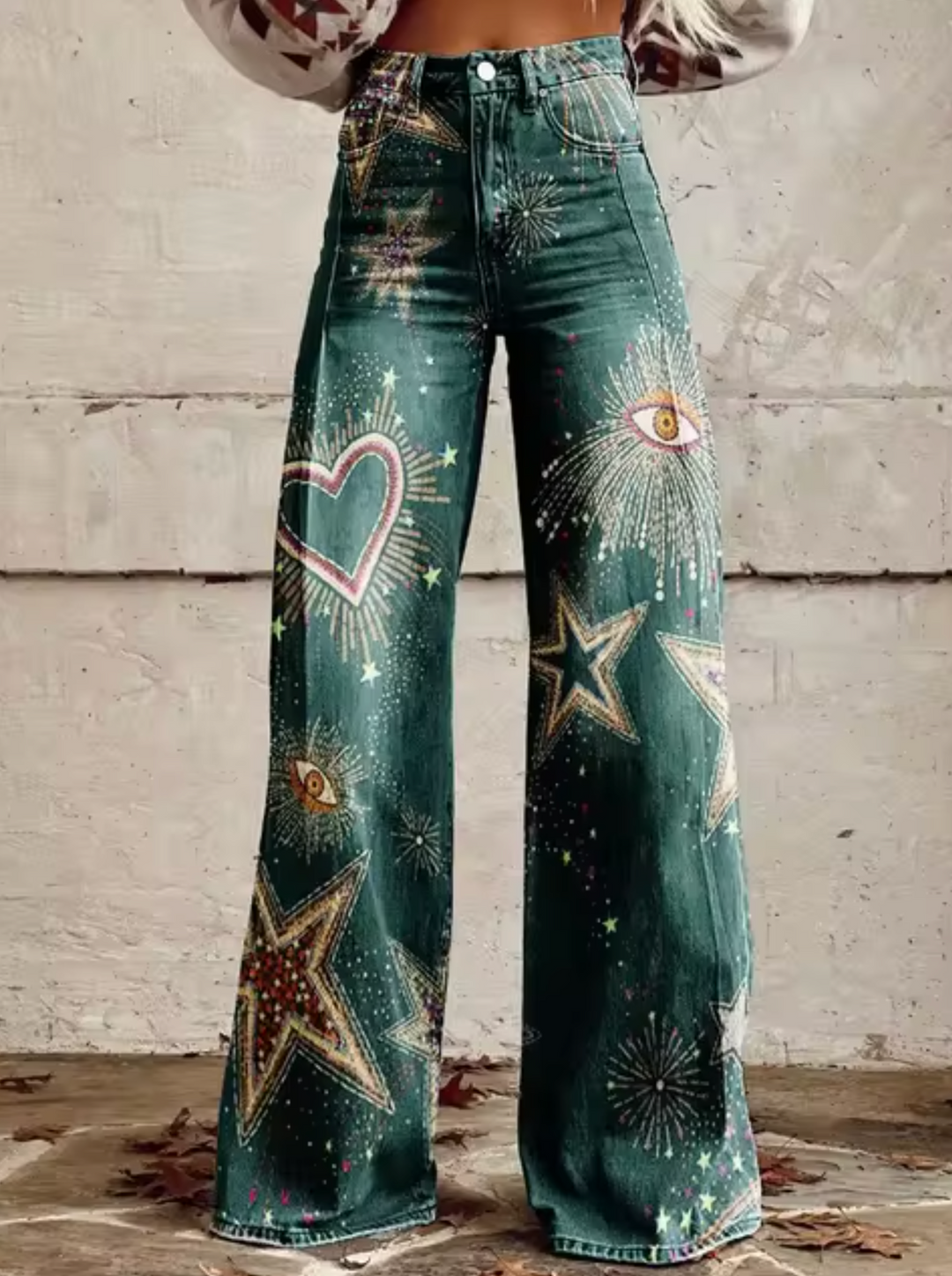 Elora | Trendige Hose mit Buntem Vogeldruck