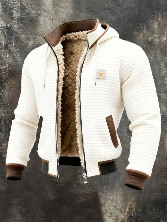 Klaus | Retro-Jacke mit Kapuze und Reißverschluss