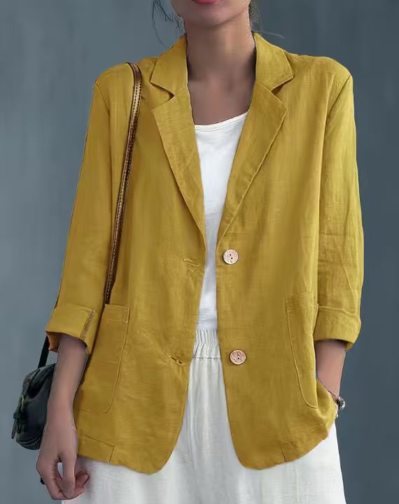 Blazer Damen Elegant &amp; Leicht Kurzarm Jacke